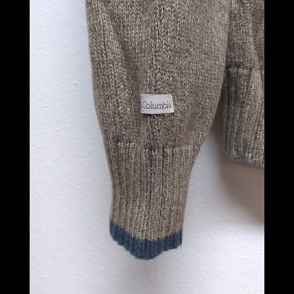 Columbia men's brown sweater with blue accents S - Picture 4 of 10